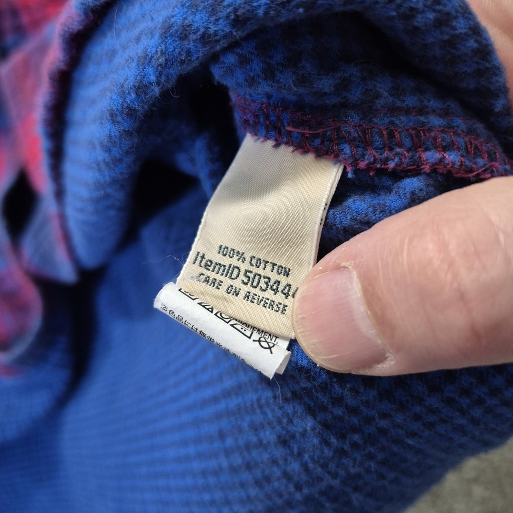 LL Bean Womens Flannel Shirt Medium Red Jewel Double Knit Button Up Outdoor Work - Picture 8 of 11